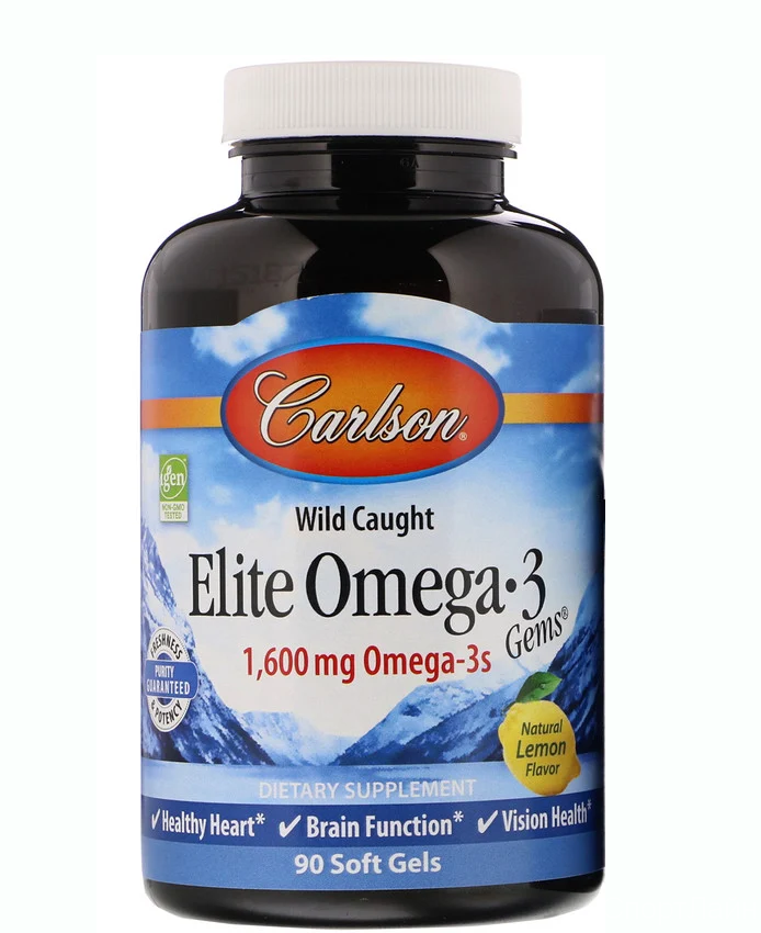 Carlson: Elite Omega-3 1600 мг. 90 капс.