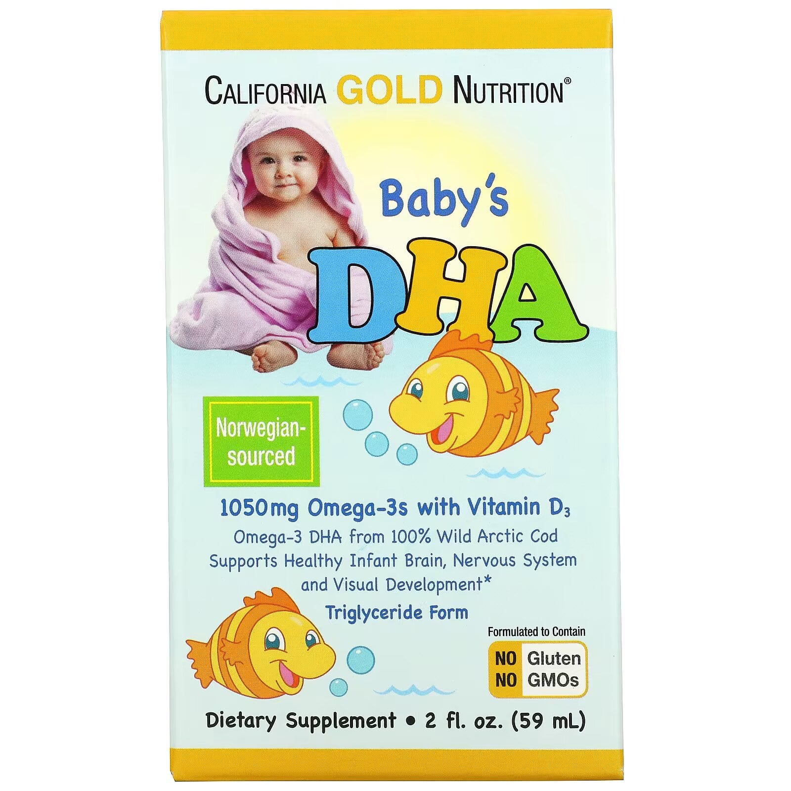 Сalifornia Gold Nutrition: Omega-3 с D3 52 мл. (Детские)