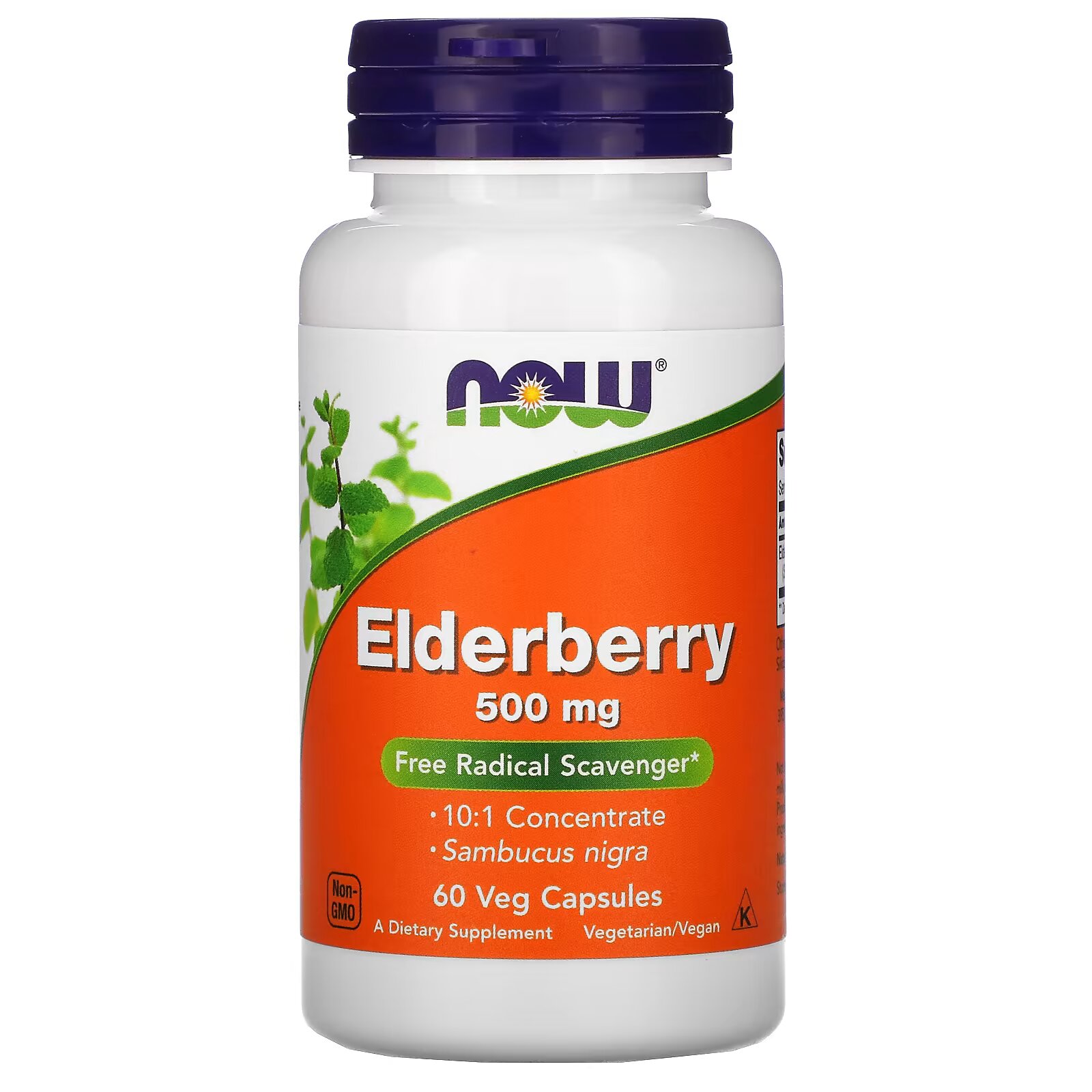 Now: Elderberry 500 мг 60 капс.