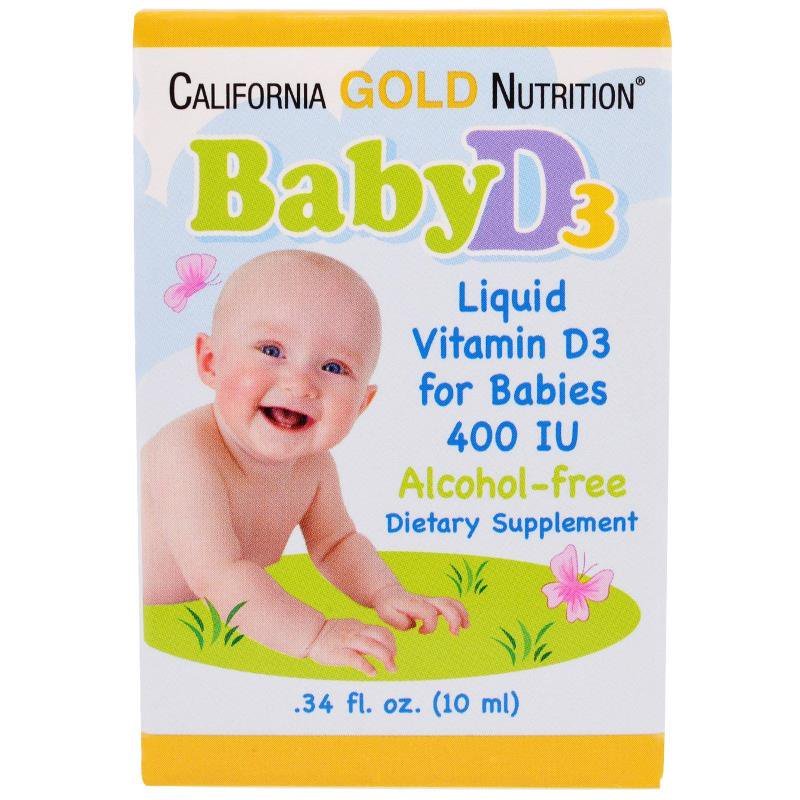 California Gold Nutrition: Vitamin D3 400 IU (Жидкий) 10 мл. (Детские)