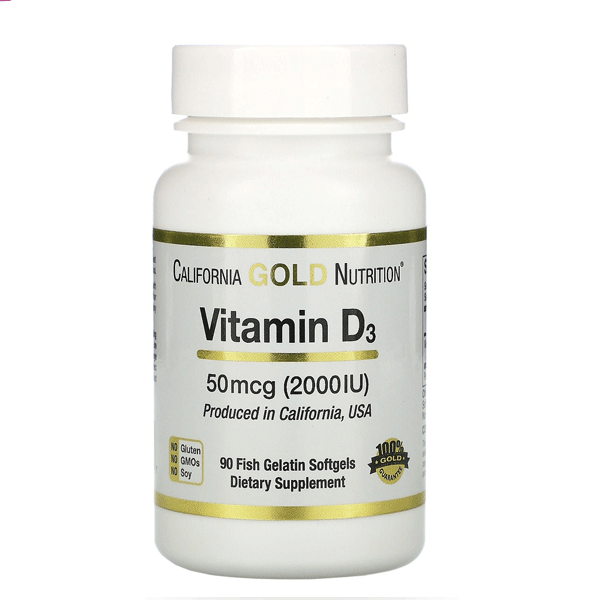 California Gold Nutrition: Vitamin D3 2000 IU 90 капс.