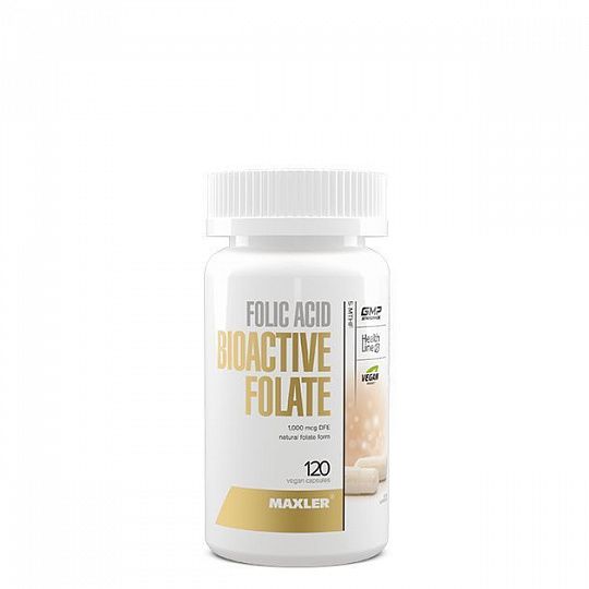 Maxler: Folic Acid Bioactive Folate 5-MTHF 120 капс.