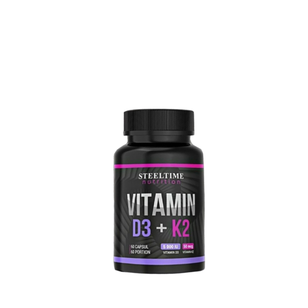 Steeltime: Vitamin D3+K2 5000 IU 120 капс.