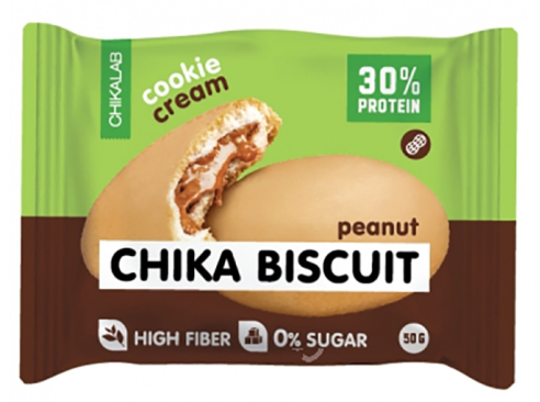 Chikalab: Chika Biscuit. Печенье неглазированное с начинкой 50 гр. Арахис