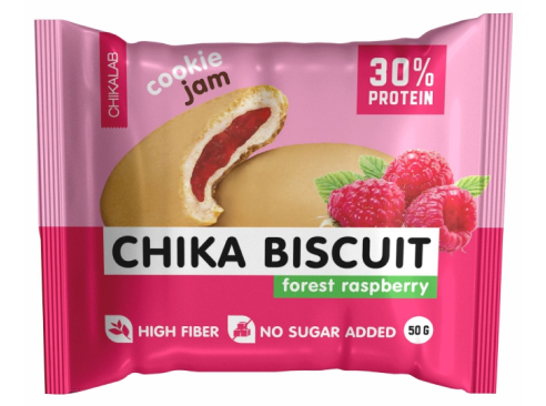 Chikalab: Chika Biscuit. Печенье неглазированное с начинкой 50 гр. Малиновый