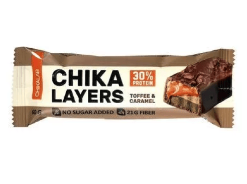 Chikalab: Chika Layers. Батончик глазированный 60 гр. Соленая карамель-арахис