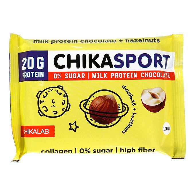 Chikalab: Chika Sport. Шоколад молочный с фундуком 100 гр.